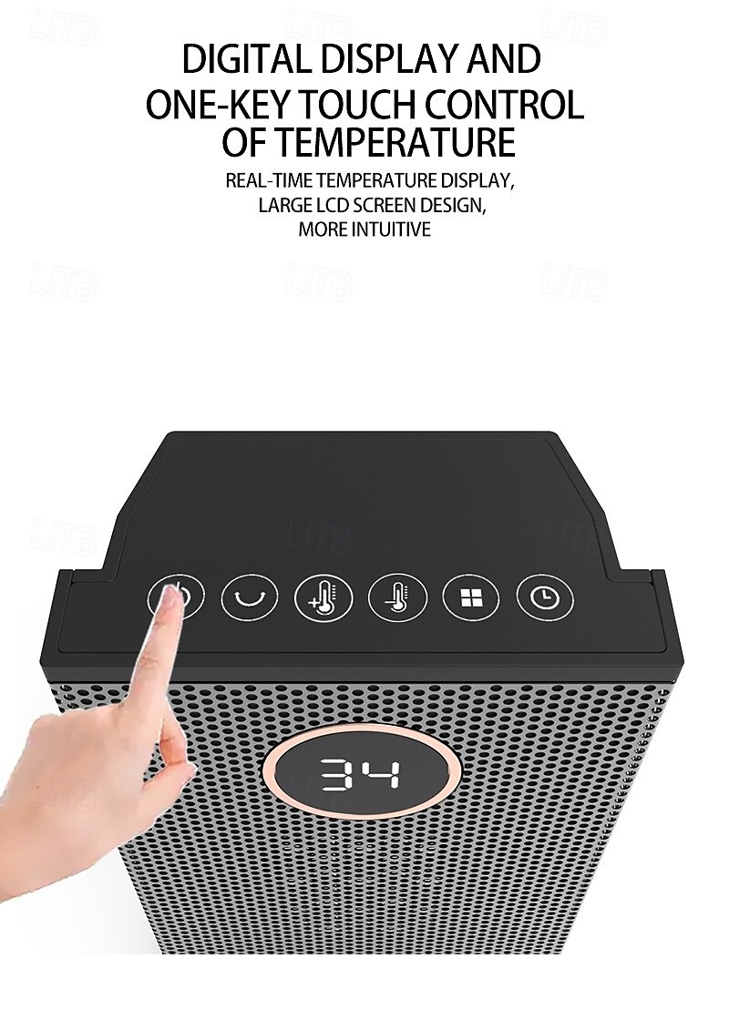 2025年 電気ヒーター PTC セラミック 12 時間タイマー 高速加熱ファン リモコン 転倒および過熱保護 3 段階調節可能  コレクション – $103.99 –P11