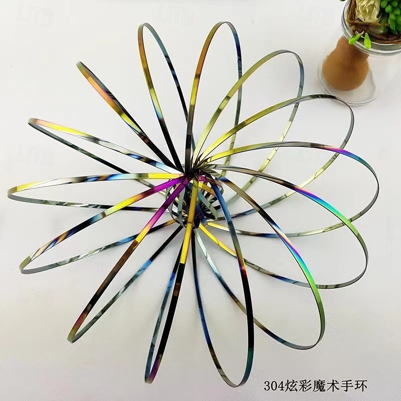 δαχτυλίδια mystical flow μπράτσο παιχνίδι - 3d kinetic ελατήριο βραχιόλι με μαγικό δαχτυλίδι, slinky σχέδιο και πολύχρωμη εμφάνιση - τέλειο δώρο για τα Χριστούγεννα, το Halloween, την ημέρα των 2025 - $12.99 –P9