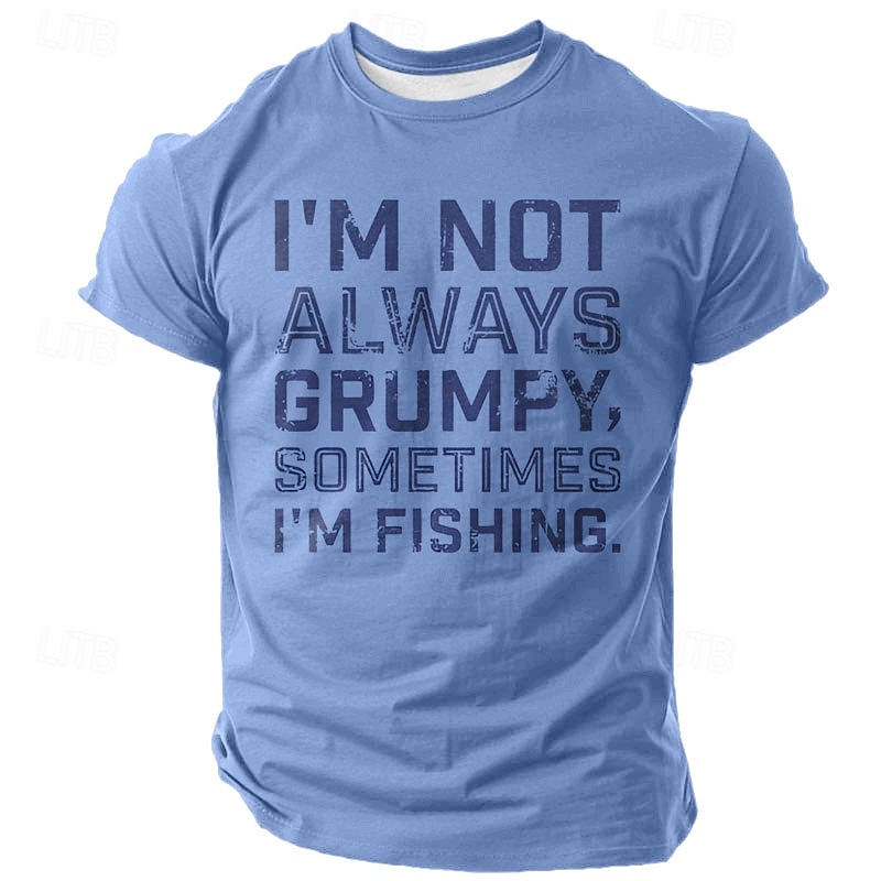 Herr Text T-shirt Kortärmad T-shirt 3D-tryck Rund hals Skjorta Mode Fritids- Gata Utomhussport Ljusblå Svart Vit Sommar Vår Kläder S M L XL XXL XXXL 2025 - $15.99 –P1