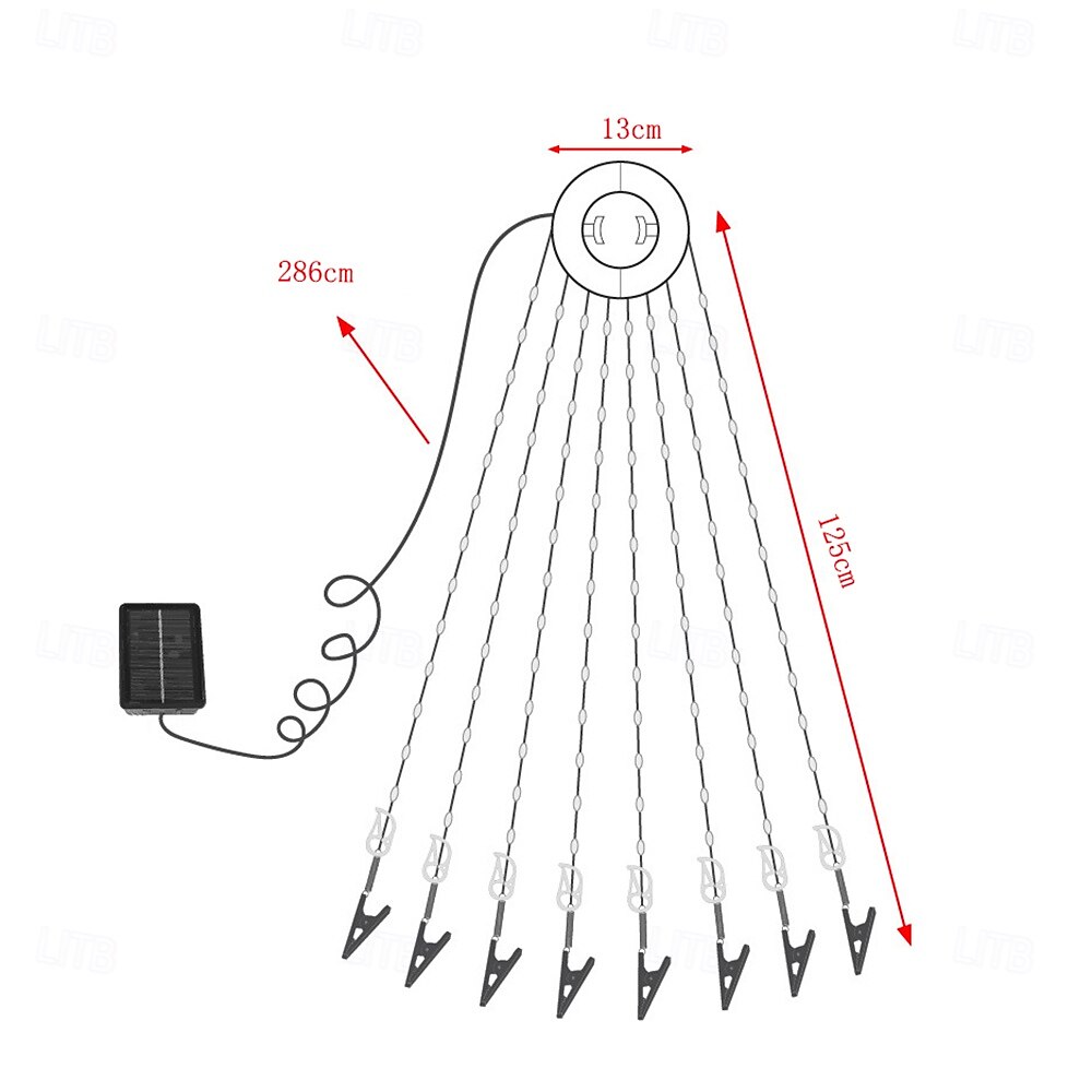 Luce solare da tenda a 104 LED con telecomando ideale per il campeggio natalizio&amp;avventura in spiaggia del 2025 a $25.99 –P1