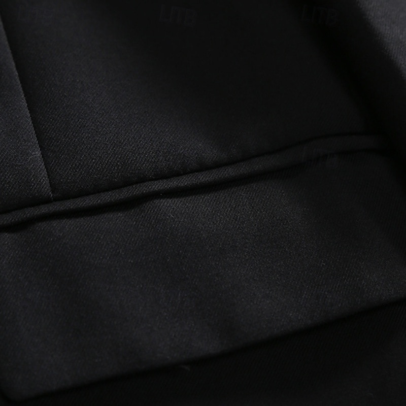 Men's Graduation Blazer Business Cocktail Party Wedding Party Fashion Casual Spring &  Fall Polyester Color Block Buttons Pocket Comfortable Single Breasted Blazer Black 2025 - $60.99 –P5
