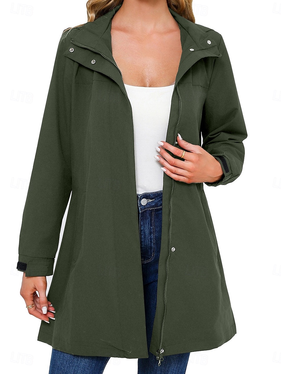 Women's Casual Jacket Work Zipper Solid Color Windproof Fashion Loose Fit Outerwear Long Sleeve Fall Black S 2025 - $83.99 –P1