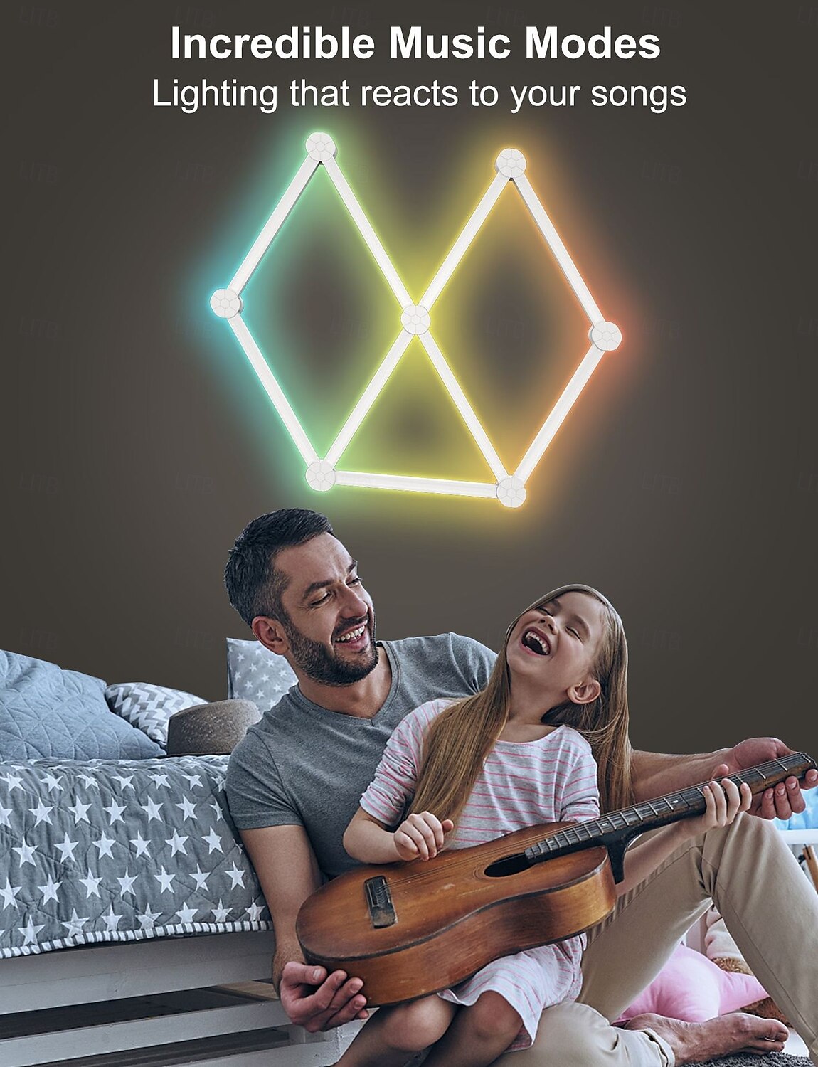 Смарт-светодиодная лампа LED Tuya Смарт Wifi Цветная Сплайсированная лампа DIY Настенный атмосферный свет Wireless Bluetooth LED Креативная лампа с квантовым светом с индукцией 6/9/12 штук 2025 - $115.99 –P3