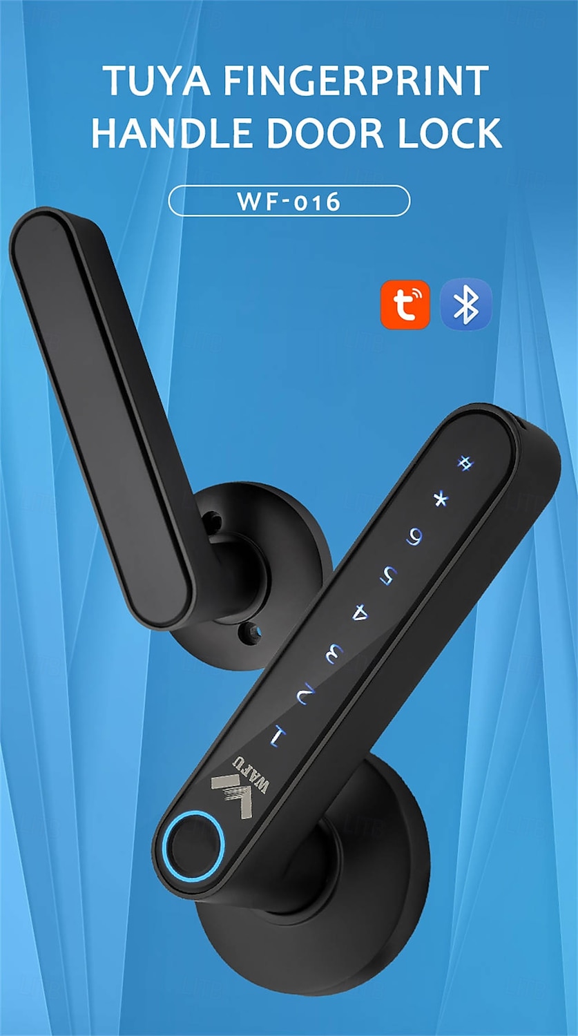WAFU WF-016 Smart Biometric Fingerprint Door Lock Smart Bluetooth Password Handle Lock APP Unlock Keyless Entry  USB Battery 2025 - $127.99 –P1