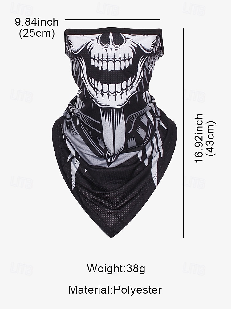 Bandana con forma de calavera para deportes al aire libre: mascarilla multifuncional transpirable para ciclismo, senderismo y festivales de Halloween 2025 - $11.99 –P5