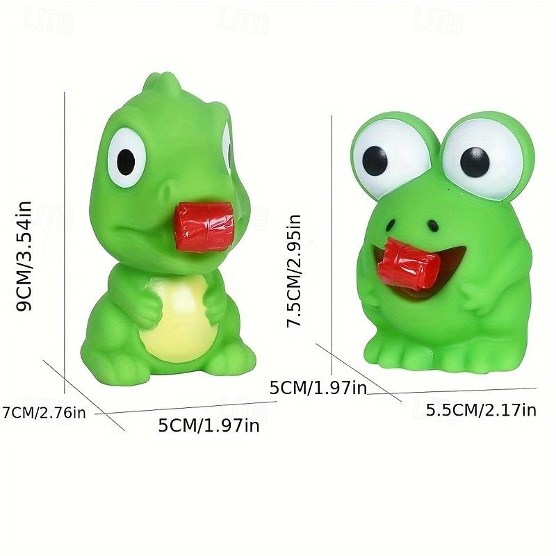 frosk som stikker ut tungen, dinosaurformet klypeleke, stor øyefrosk, nyter stressreduksjon og rebound leketøy halloween julegave 2026 - $8.99 –P2