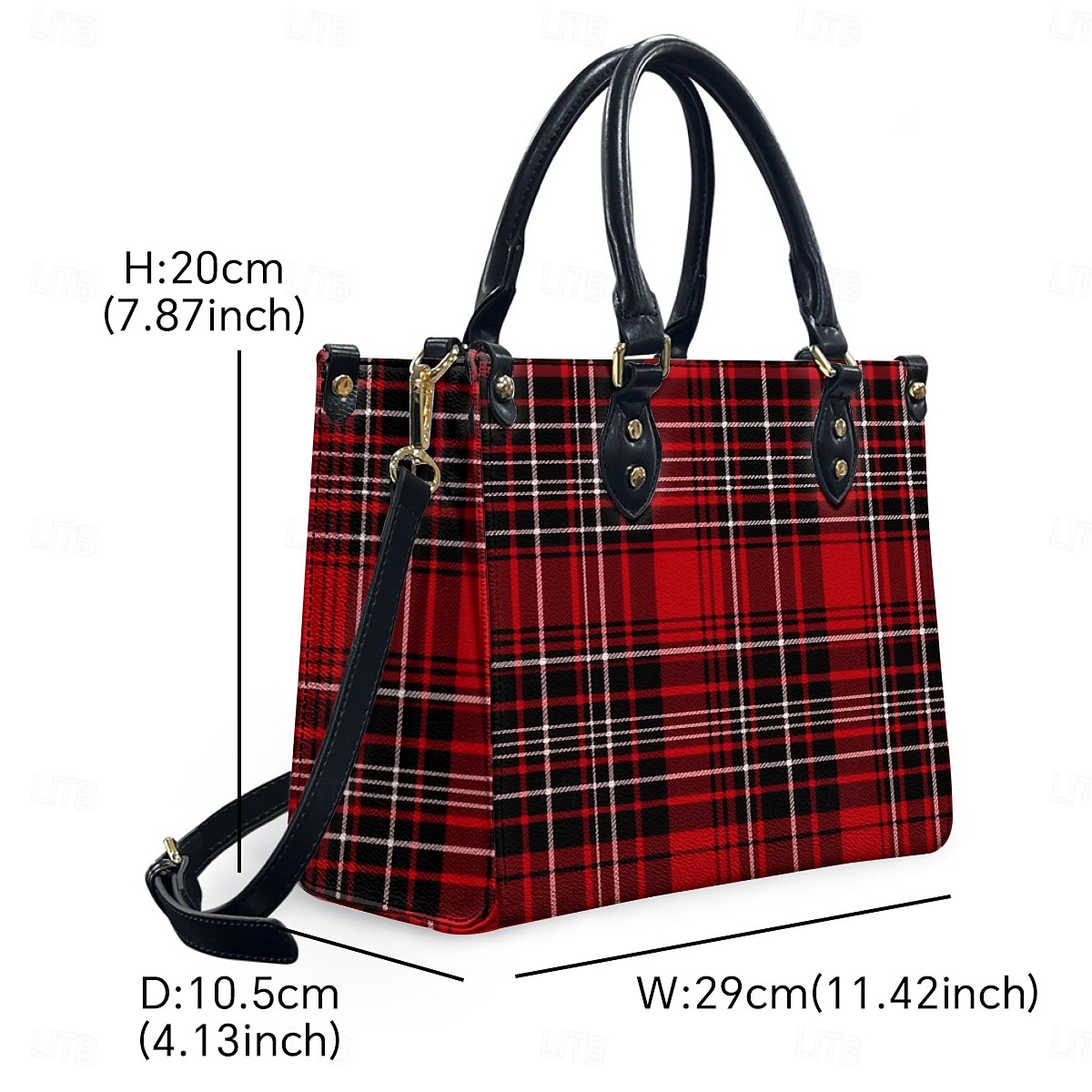 Women's Red Tartan Plaid Handbag with Adjustable Strap – Stylish Crossbody Bag for Everyday and Office Use 2026 - $42.99 –P3