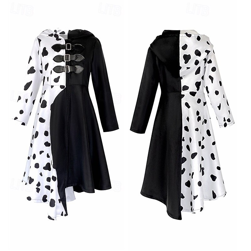 Sto a jeden dalmatin Cruella de Vil Šaty Maškarní Cosplay kostým Obleč se Filmové kostýmy for Dívčí Dětské Plesová maškaráda Párty a večer 2025 - $41.99 –P6