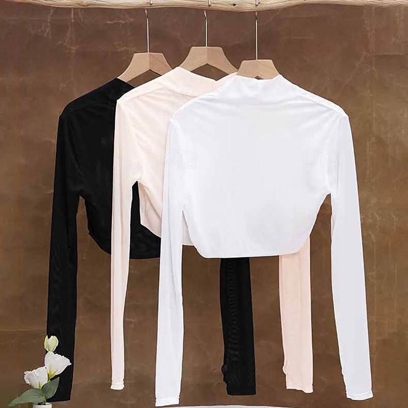 Balet Šátek Čistá Barva Barevně dělené Dámské Výkon Trénink Dlouhý rukáv Vysoký Polyester 2025 - $26.99 –P4