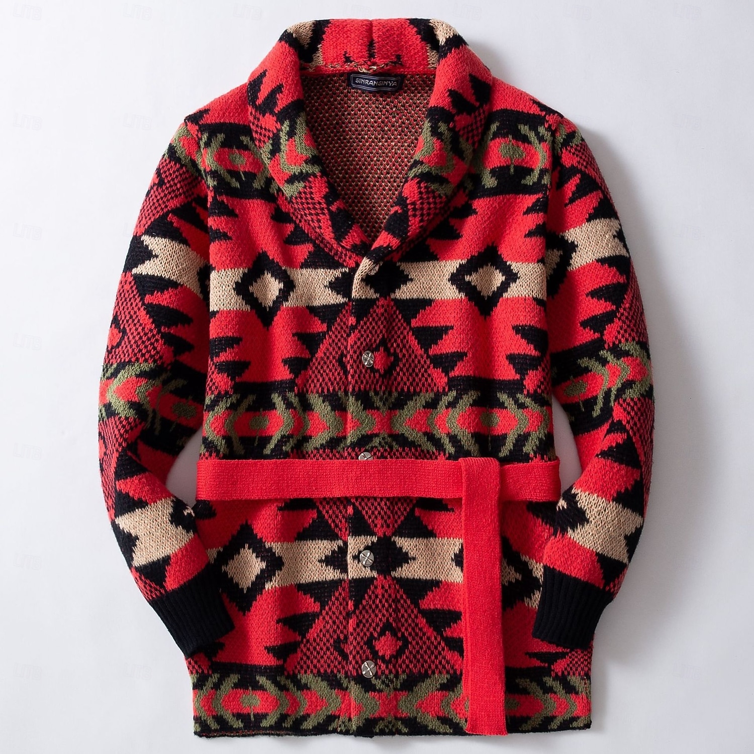 Men's Jacquard Sweater Christmas Sweaters Holiday sweater Cardigan Sweater Cropped  Sweater Ribbed Crochet Knit Tunic Jacquard Knitted Vintage Shawl Collar Fashion Classic Vacation Daily Wear 2026 - $60.99 –P1