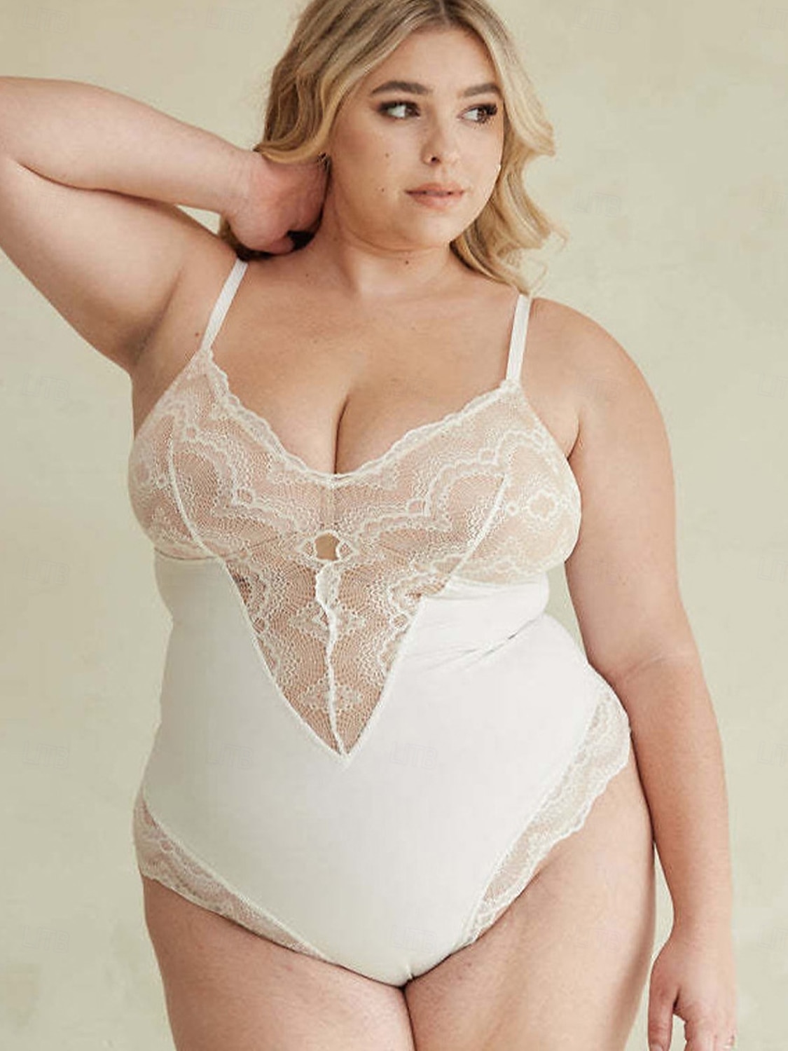Roupa de dormir modeladora de malha de renda feminina - roupas de casa de cor sólida de nylon e elastano de 2025 por $37.99 –P8