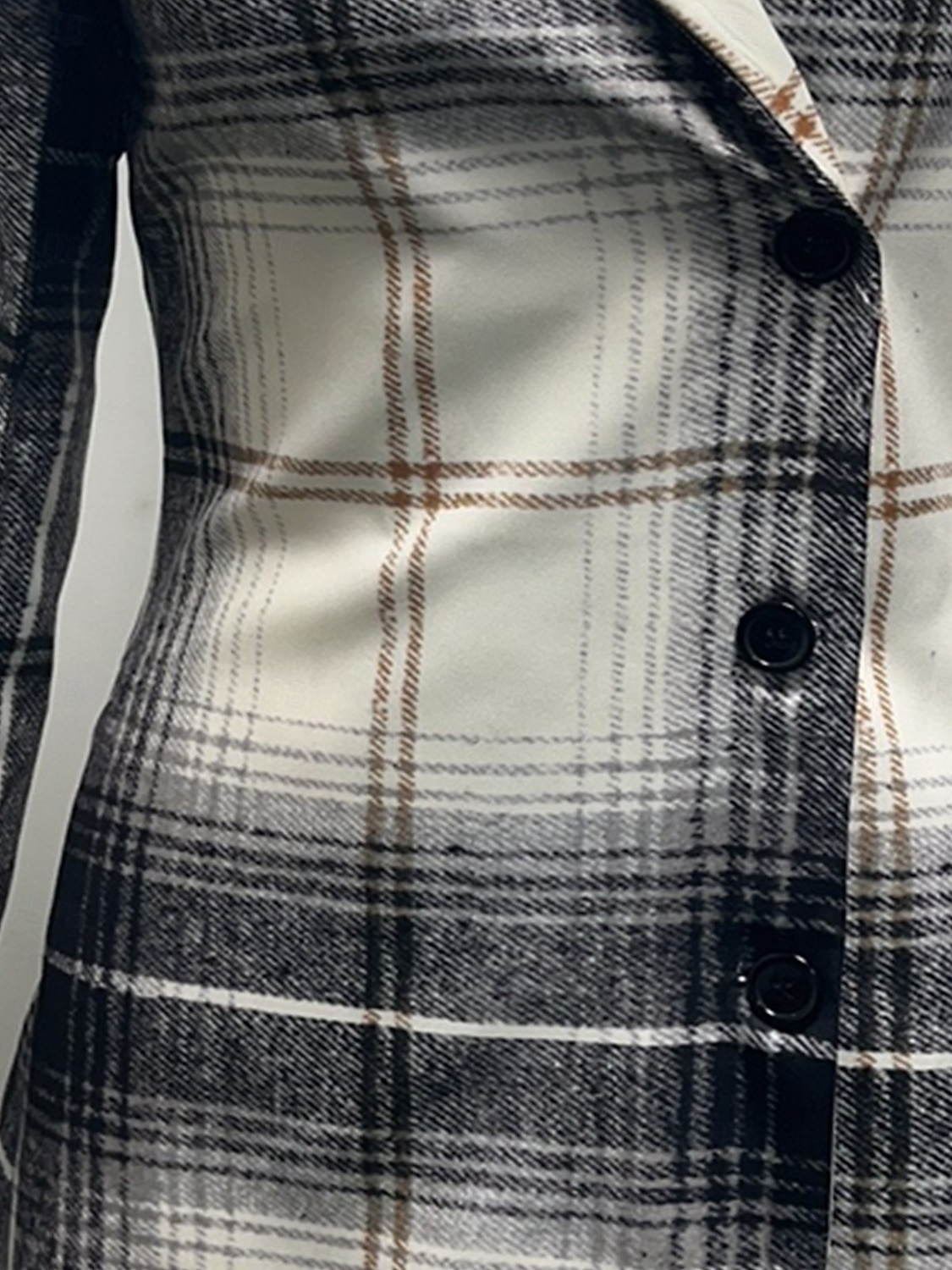 Women's Overcoat Thickened Button Down Winter Lattice Print Lapel Coat for women 2025 - $33.99 –P3