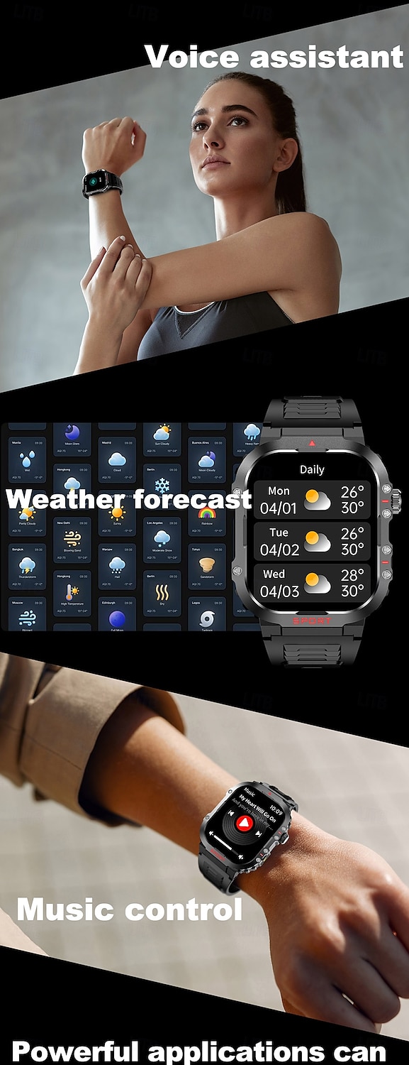 iMosi G45 Smart Watch 1.81 inch Smartwatch Fitness Running Watch Bluetooth Pedometer Call Reminder Sleep Tracker Compatible with Android iOS Men Hands-Free Calls Waterproof Media Control IP 67 41mm 2025 - $36.99 –P18