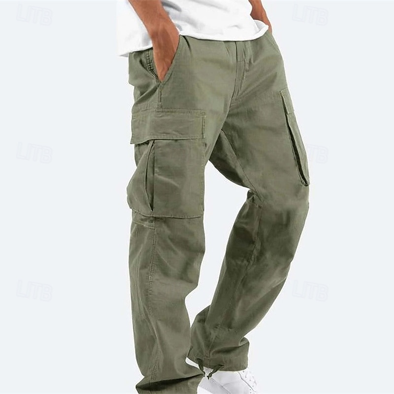 Pánské Kargo kalhoty Kalhoty Taktické kalhoty Knoflíky Multi kapsa Straight-Leg Kamuflážní barva Nositelný Denní Venkovní Outdoor a turistika Módní Klasické Vodní modrá Černá 2026 - $26.99 –P1