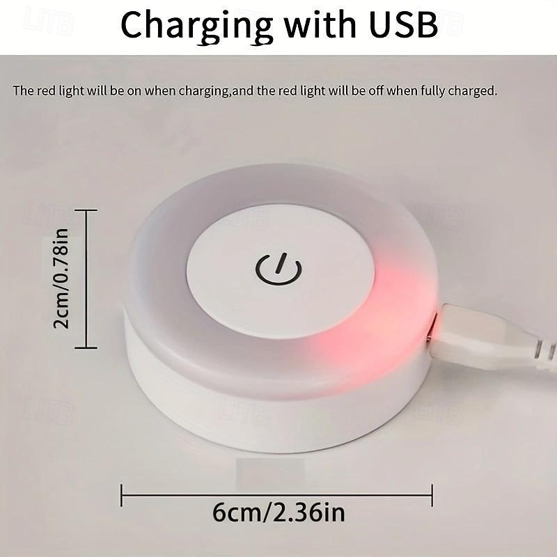 beröringsljus led kranljus 3 färger justerbar garderobslampa bärbar trådlös under skåplampor dimbara lampor för sovrum köksbänk trappa hall 2025 - $8.49 –P1