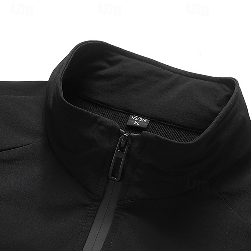 Hombre Chaqueta Softshell Chaqueta para senderismo Al aire libre Resistente al Viento Resistente al Agua Chaqueta cortavientos Viaje Gris oscuro Negro 2025 - $34.39 –P9