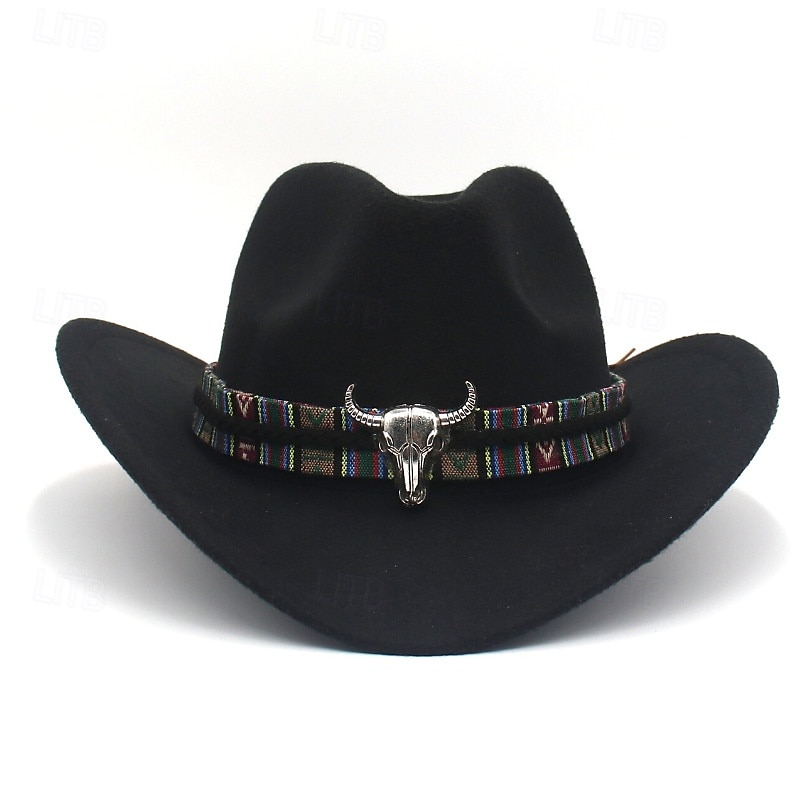 Hombre Sombrero del Derby de Kentucky Sombrero para el sol Sombrero de vaquero Sombrero Fedora Trilby Negro Rojo Algodón / Mezcla de Poliéster Estilo retro Moda siglo 18 estado de texas Diario Fiesta 2025 - $19.99 –P5
