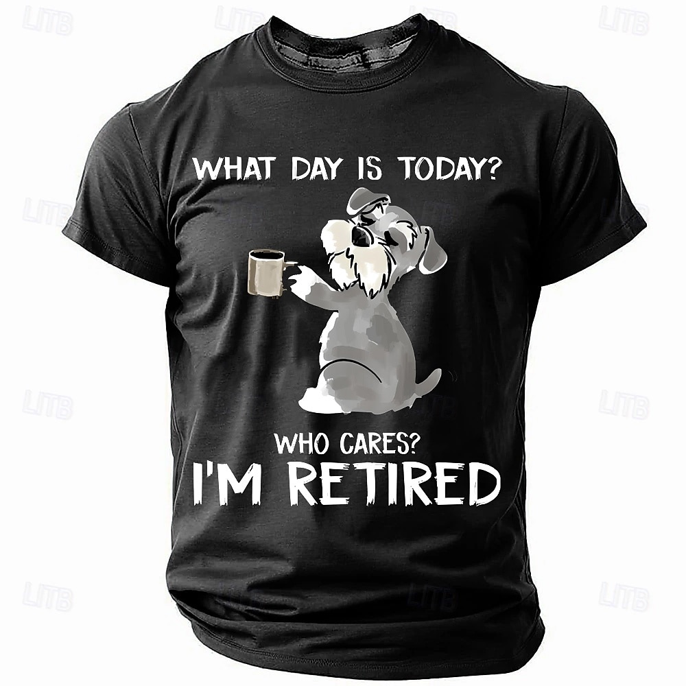 Voor heren Hond Tekst T-shirt Korte mouw T-shirt 3D-afdrukken Strakke ronde hals Overhemd Modieus Sportkleding Straat Buitensporten Zwart Rood Donkergroen Zomer Lente Kleding S M L XL XXL XXXL 2025 - $17.99 –P2