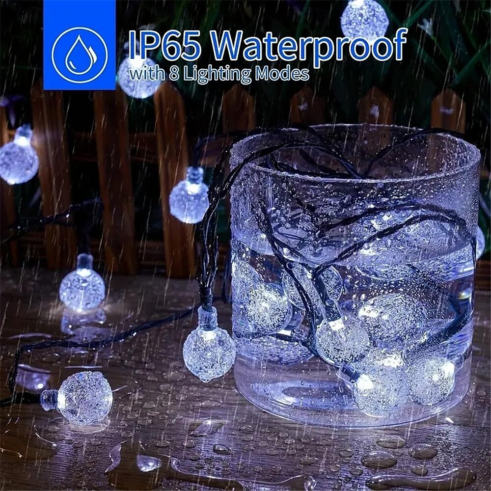 20 m aurinko-LED-lyhtyvalo, 200 kuplapallo-LED-nauha, vedenpitävä ulkokäyttöön joulupuutarhan koristeluun 1 setti 2025 - $106.99 –P13