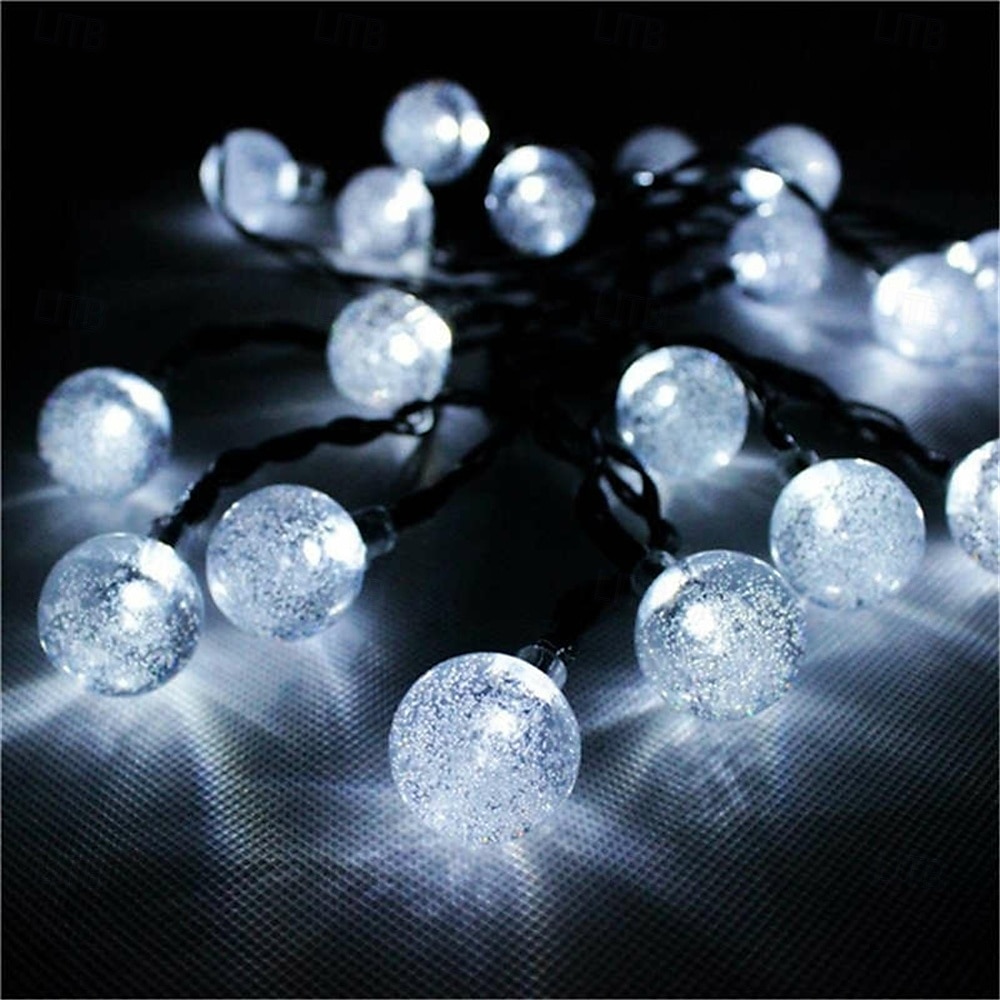 20 m aurinko-LED-lyhtyvalo, 200 kuplapallo-LED-nauha, vedenpitävä ulkokäyttöön joulupuutarhan koristeluun 1 setti 2025 - $106.99 –P5