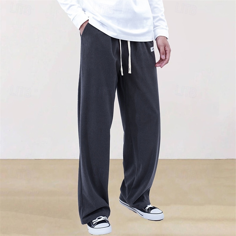 Hombre Pantalones de Deporte Pantalones deportivos Pantalones Pantalones de Pana Pantalones deportivos de pierna recta Correa Bolsillo Cintura elástica Plano Comodidad Diario Deporte Moda Casual 2026 - $21.99 –P18