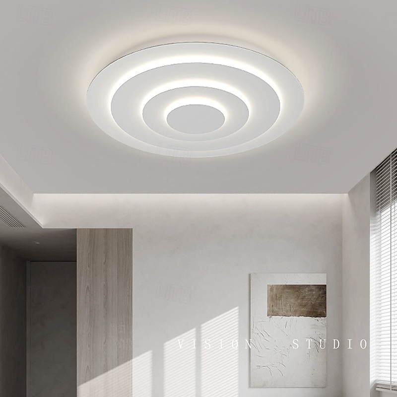 plafoniera a led con design ondulato rotondo bianco stile lampada da soffitto 45/60/78cm 36w del 2025 a $245.19 –P6