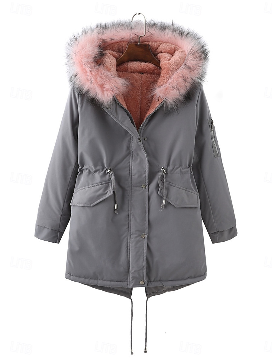 Women's Fleece Jacket Teddy Coat Hoodie Jacket Warm Breathable Zipper Pocket Fleece Lined Casual Plain Vacation Street Daily Wear Going out Zipper Regular Hoodie Regular Fit Long Sleeve Outerwear 2025 - $83.99 –P7