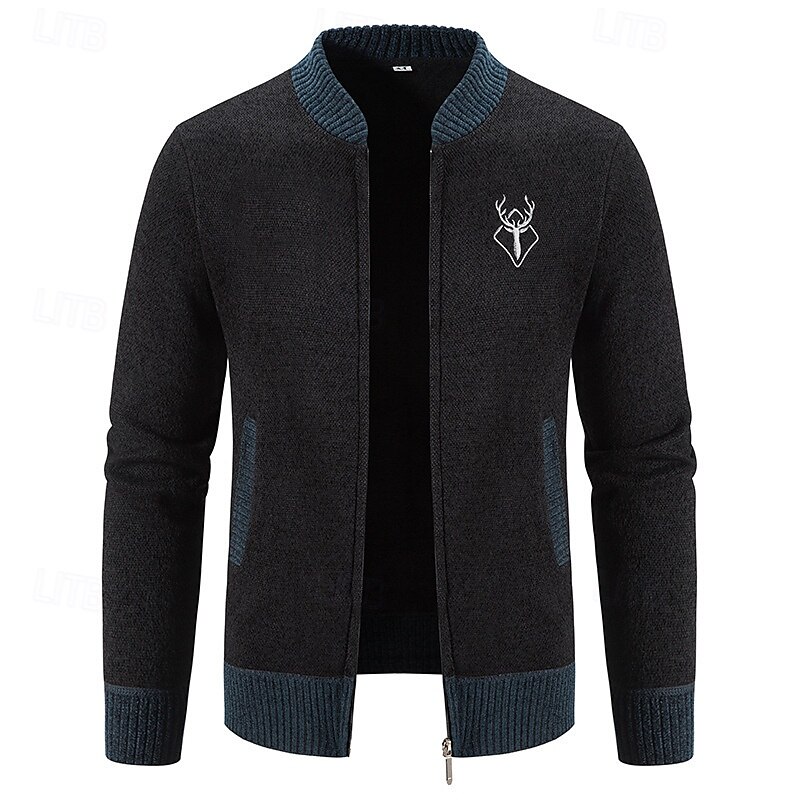 Homens Sueter Cardigan Suéter Cortado Suéter com zíper Suéter de malha Estriado Tricotar Padrão Patchwork Bolsos Bloco de cor Colarinho Chinês Moda Clássico Roupa Diária Encontro Roupa Outono de 2025 por $29.99 –P2