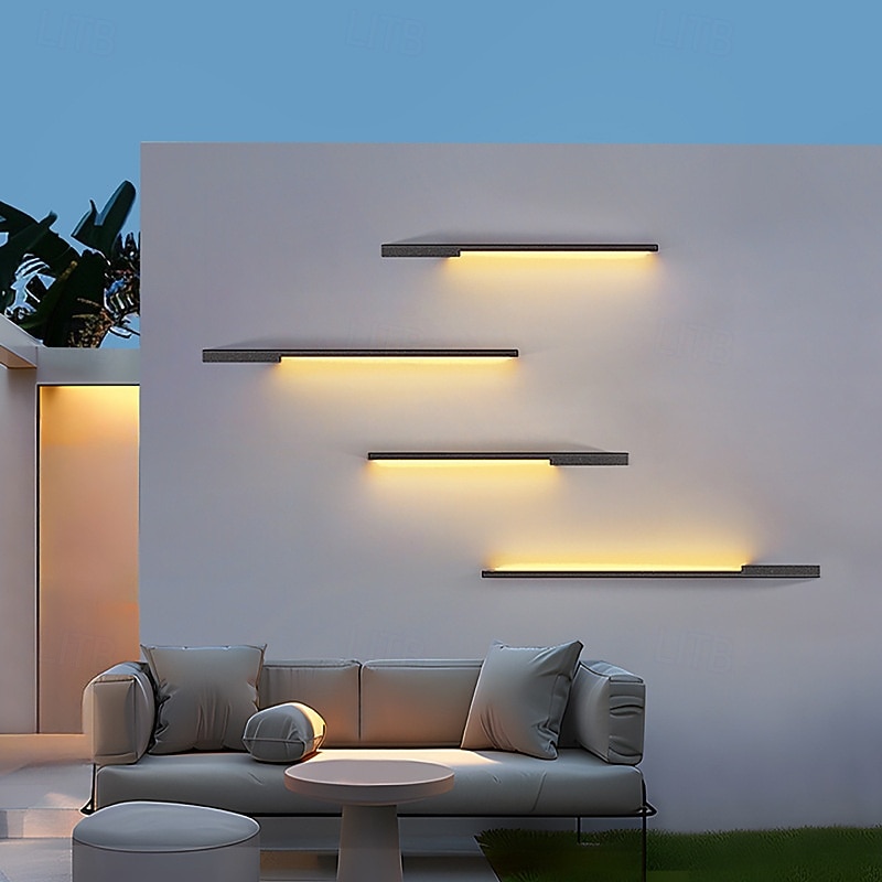 Lâmpada de parede longa externa moderna à prova d'água para jardim de villa, lâmpada de varanda, lâmpada de pátio, lâmpada de tira longa de led, 1 luz, 110-240v, 20 w de 2025 por $207.49 –P6