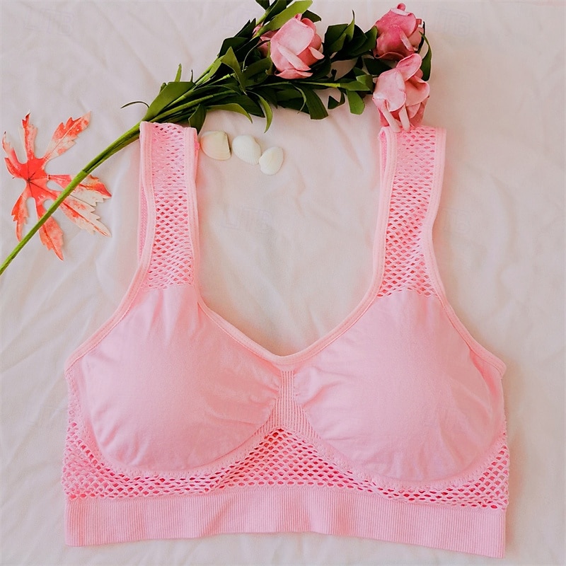 Women's Light Support Sports Bra Running Bra Open Back Bra Top Padded Fitness Leisure Sports Running Breathable Lightweight Soft Black White Pink Solid Colored 2025 - $9.99 –P1