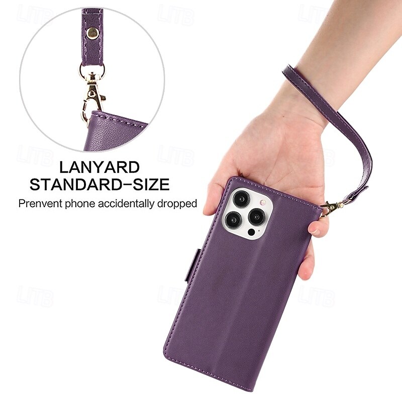 Phone Case For iPhone 16 Pro Max Plus iPhone 15 Pro Max Plus iPhone 14 13 12 11 Pro Max Plus iPhone 14 Pro Max iPhone 13 12 11 Pro Max Back Cover with Stand Holder with Wrist Strap Card Slot Retro 2025 - $17.99 –P10