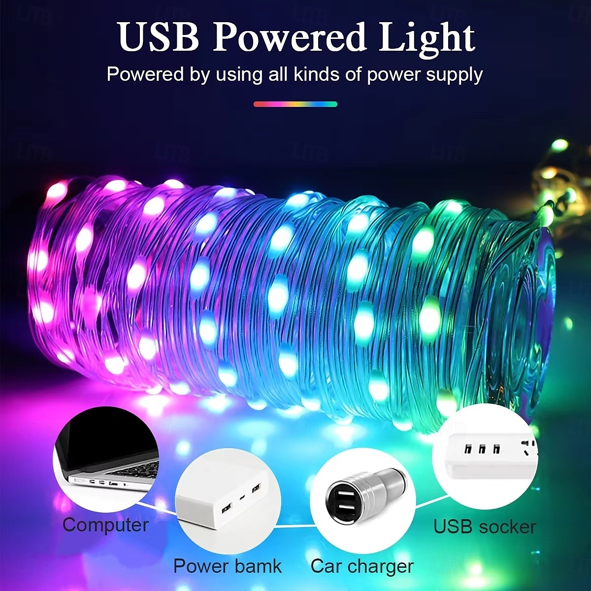 RGB LED Magic String Lights APP-Controlled, USB String Fairy Lights with Remote, Bluetooth Music Sync for Outdoor Christmas, Wedding, Birthday & Party Decor 2025 - $18.99 –P5
