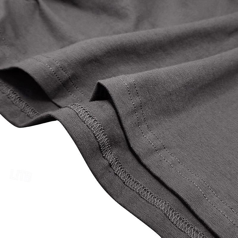 Homens Camiseta T-shirt Manga Longa Com Capuz Verão Tecido Moda Designer Básico Com Capuz Férias Rua Para Noite Cinzento Escuro Preto Branco Top Tee para Homens de 2025 por $20.99 –P10