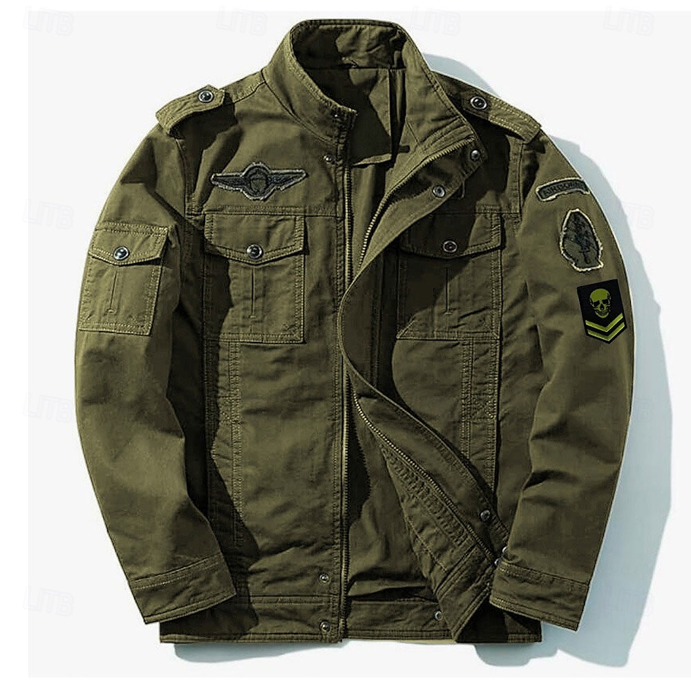 刺繍ポケット付きミリタリージャケット