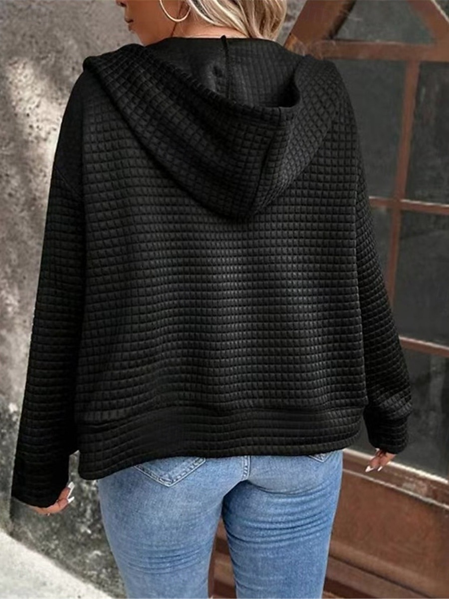 Damskie Zwykła kurtka Kurtka z kapturem Na zewnątrz Ulica Dzienne zużycie Jesień Zima Regularny Płaszcz Regularny Keep Warm Oddychający Elegancki Codzienny Kurtki Długi rękaw Równina Z kieszeniami 2025 - $27.99 –P3