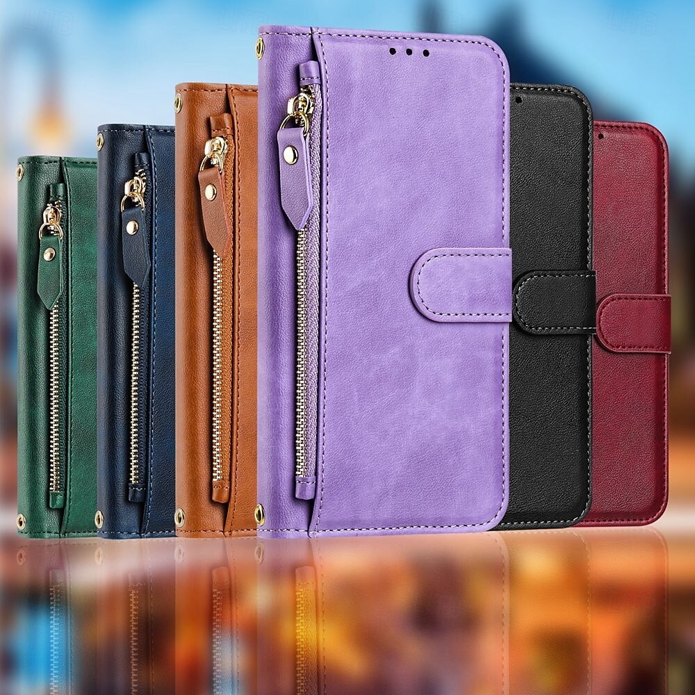 Чехол для iPhone 16 Pro Max Plus iPhone 15 Pro Max Plus iPhone 14 13 12 11 Pro Max Plus X XR XS бумажник с подставкой молния полная защита тела ретро TPU PU кожа 2025 - $22.99 –P18