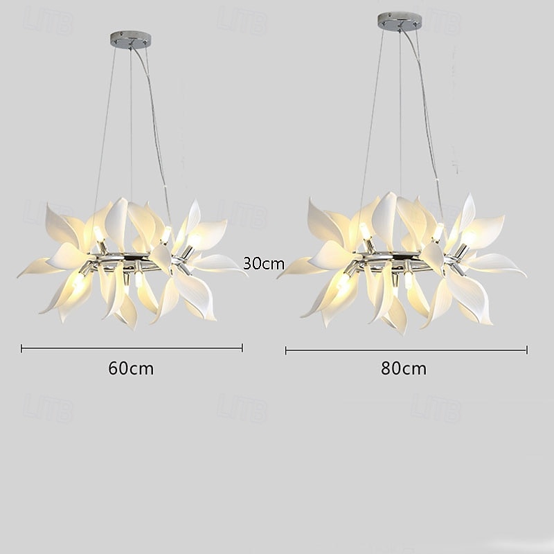 Lámpara colgante de pétalos de porcelana blanca, lámpara colgante de lujo moderna, lámpara colgante para techo, lustre 110-240v 2025 - $490.19 –P1