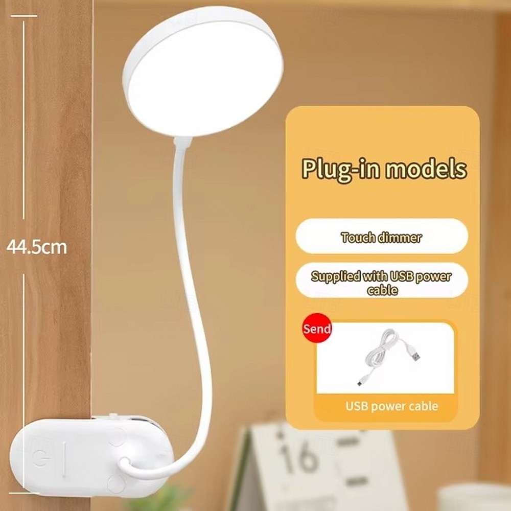 Foldable LED Desk Lamp, USB Rechargeable, 3 Modes Touch Dimming Clip-on Reading Light for Eye Protection 2025 - $10.99 –P1