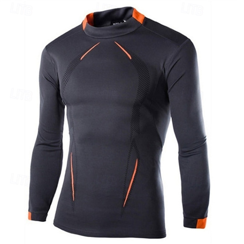 Hombre Camiseta Compresión Camisa atlética Camisa de gimnasia Camisa de fitness Camisa de Compresión Acolchada Manga Larga Camiseta Casual Ropa Deportiva Bloque de color Secado rápido Suave 2025 - $12.99 –P4