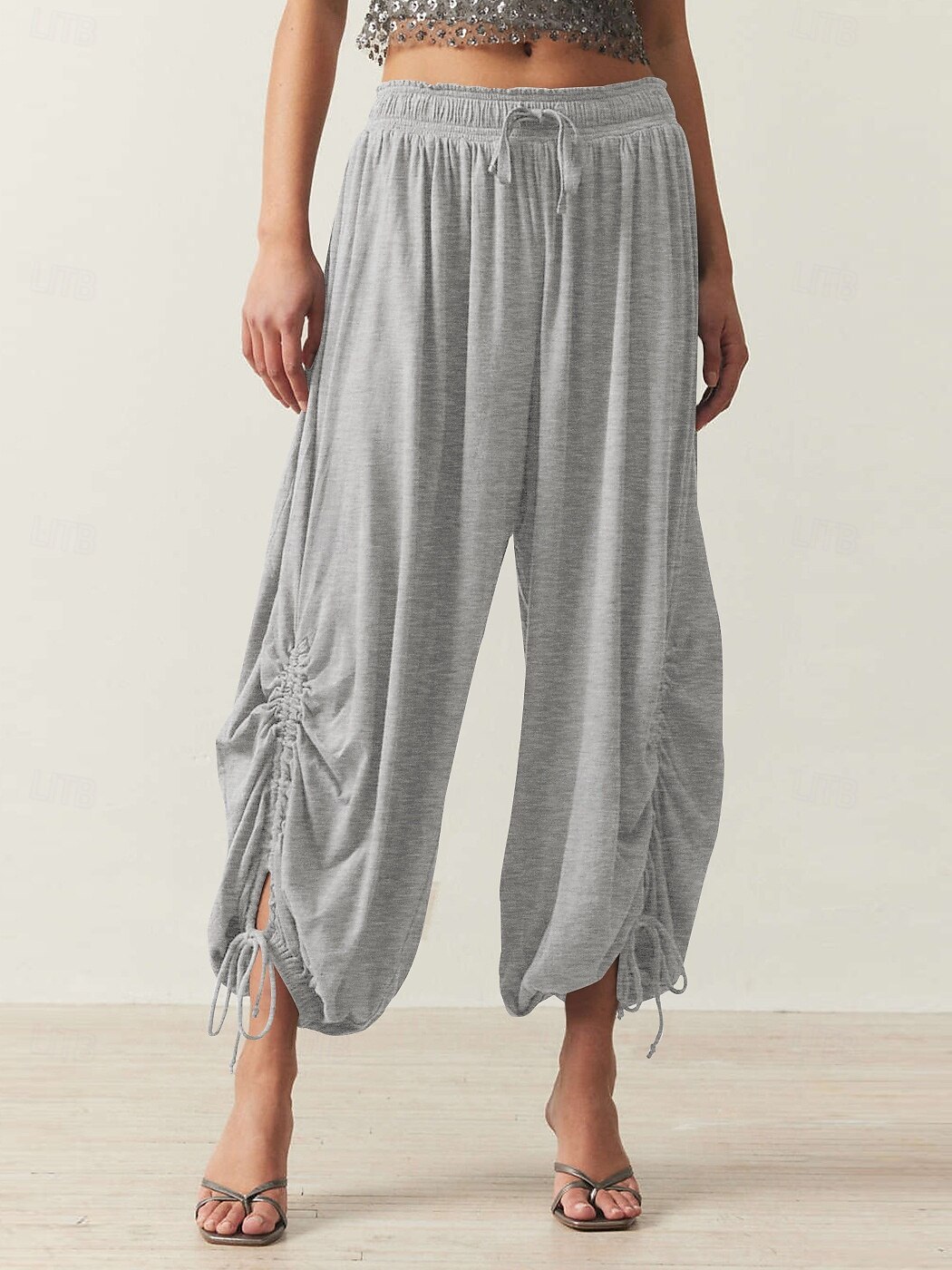 Damen Bekleidung Trainingshosen Aktiv Modisch Casual / sportlich In voller Länge Mittlere Taillenlinie Glatt Bedruckt Atmungsaktivität Weich Komfortabel Mikro-elastisch Casual Hellgrau Hellgrün Khaki 2025 - $26.99 –P7