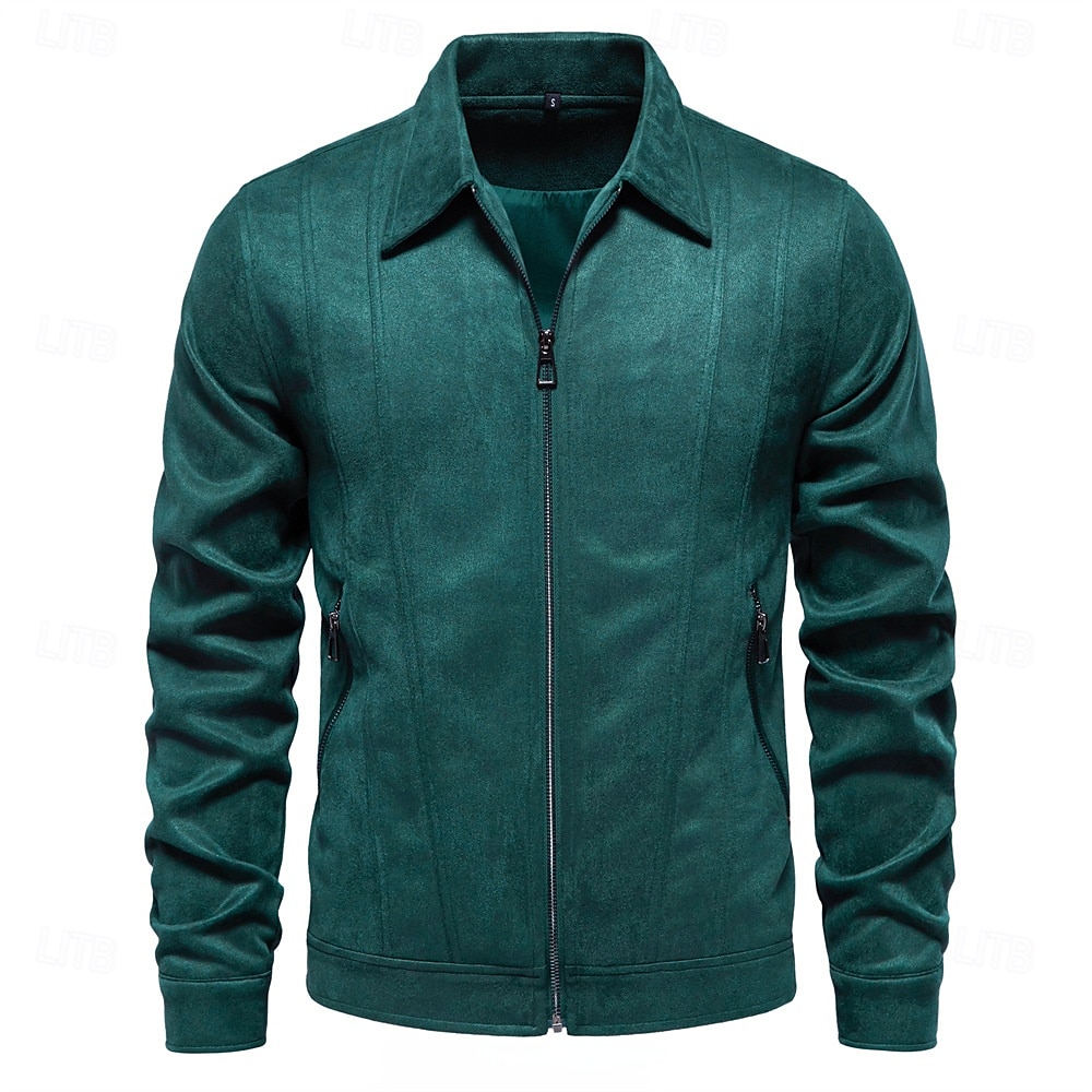 Homme Veste décontractée Veste en faux suède Veste en daim marron Casual Quotidien Coupe-vent Le style rétro Automne hiver Couleur unie / unie Décontractées Revers Normal Noir Marron Vert Grise Veste de 2025 ? $63.99 –P7