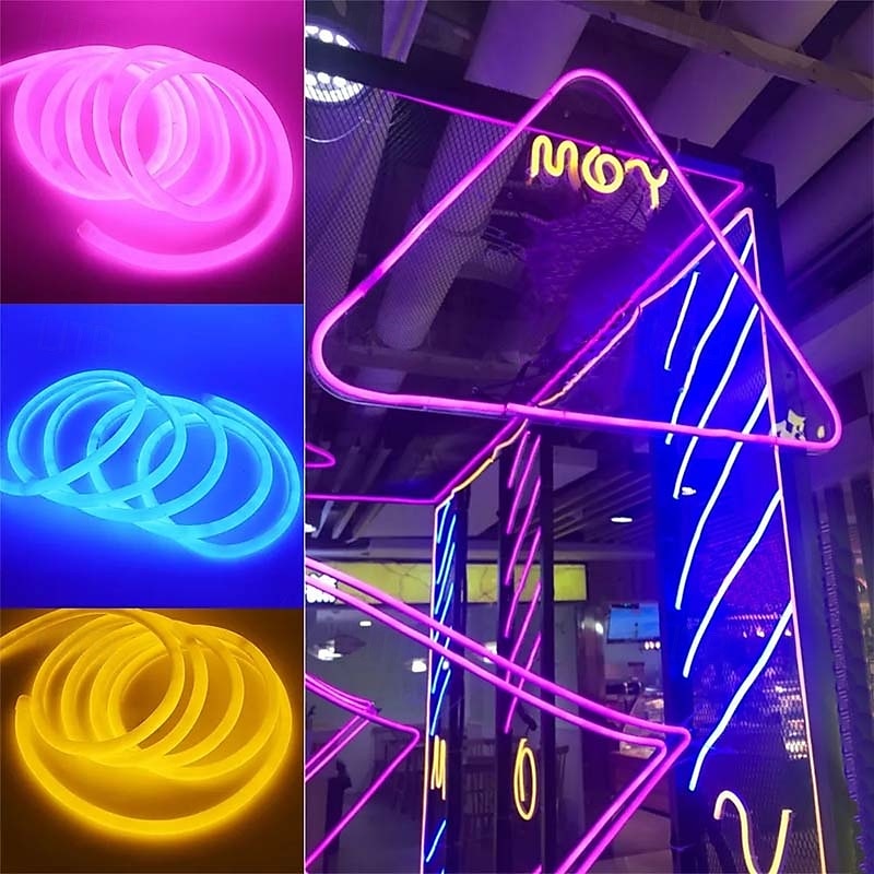 Vattentålig 360 Rund Neon Led Ljusremsa Rör Flexibla Rep Ljus Pool Ljusremsa Semester Hem Dekor för Inomhus Utomhus DIY Dekor 100~240V för Halloween 2025 - $15.99 –P5