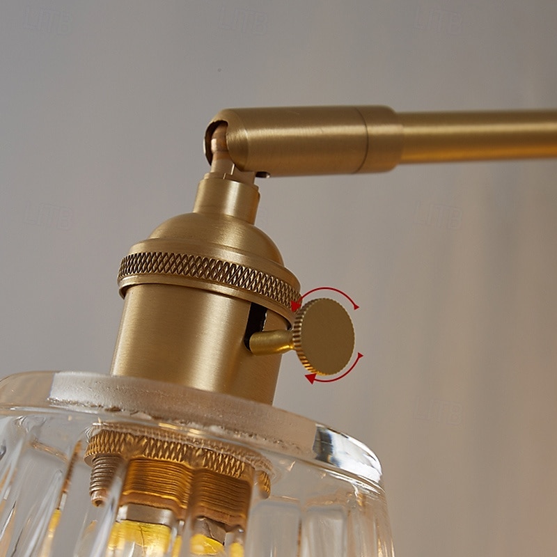 Innen-Einzelkopf E27 Glas-Wandleuchte Einbauleuchte Messing Glas Lampenschirm Dekoration 110-240V 2026 - $81.99 –P7