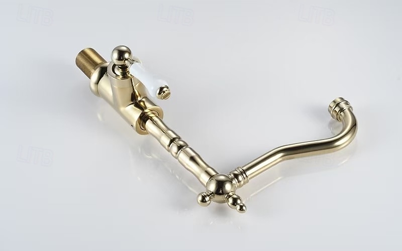 konyhai csaptelep 360 forgó antik mosogató csaptelep csaptelep divat arany mosogató csap réz hideg-meleg mosdócsap 2026 - $155.99 –P4