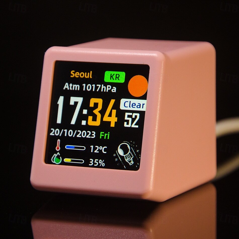 orologio portatile intelligente wifi stazione meteo display meteo temperatura umidità orologio decorazioni da tavolo del 2025 a $31.99 –P4