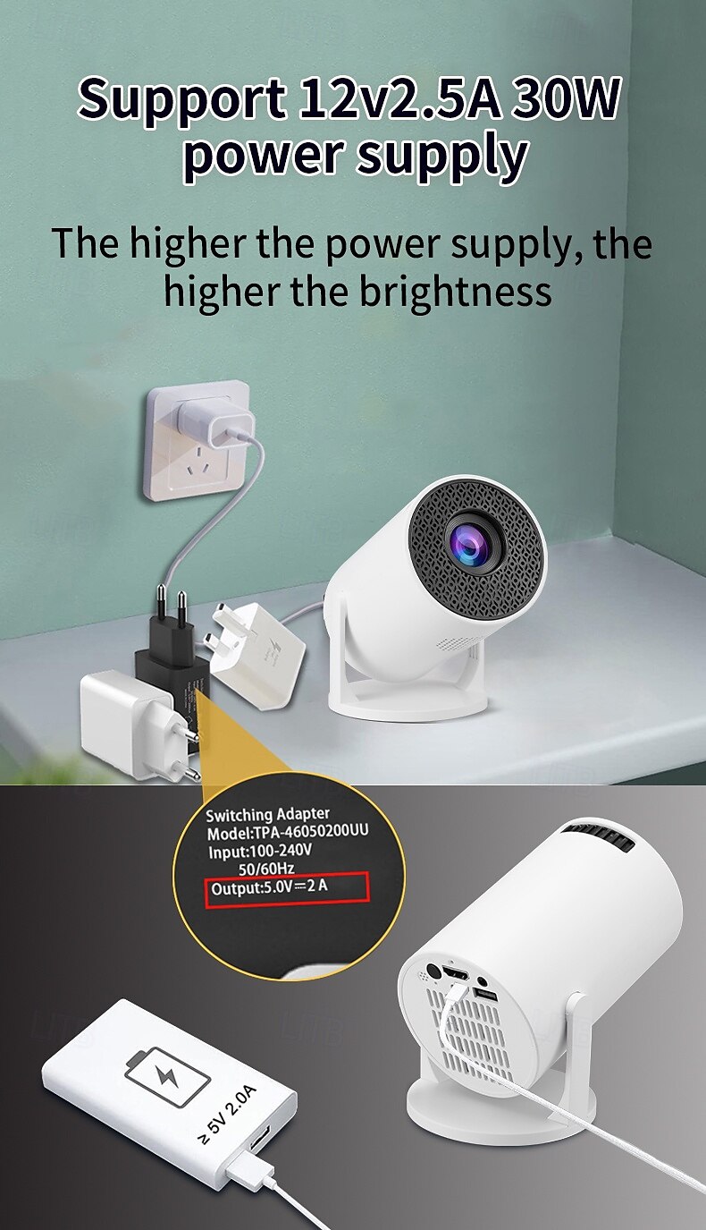 LED Мини-проектор Встроенный динамик Ручная фокусировка Видеопроектор для домашнего кинотеатра Синхронизация экрана смартфона 1080P (1920x1080) 50 lm Android 10.0 Совместим с USB 2025 - $63.99 –P4