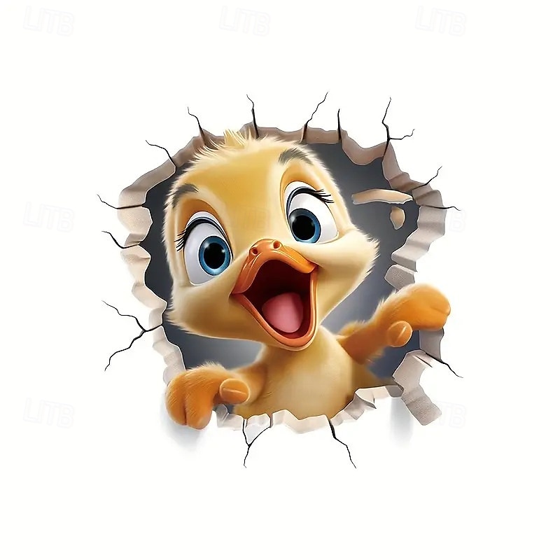 Autocollant pour couvercle de toilette en forme de canard animal de dessin animé 3D - Décoration murale autocollante vibrante pour salle de douche, chambre ou tout support mural - Solution de de 2026 ? $10.49 –P3