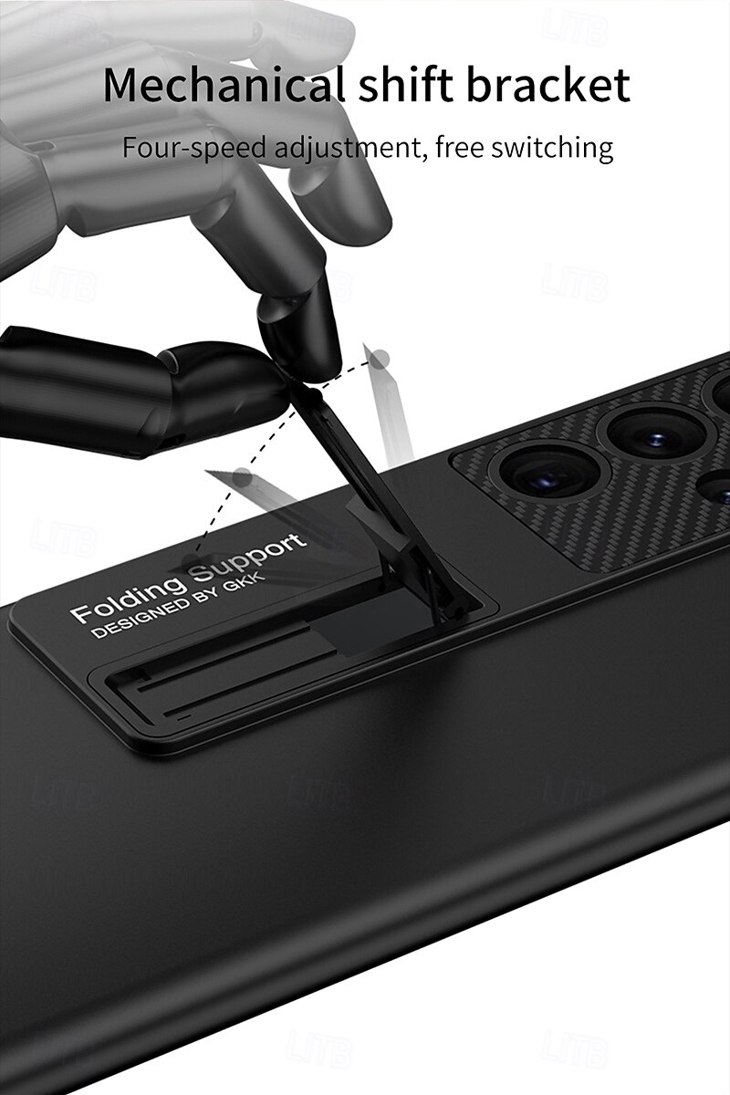 Phone Case For Samsung Galaxy S24 Ultra S23 Ultra S22 Ultra S25 Ultra Back Cover with Stand Holder Support Wireless Charging Shockproof PC 2025 - $17.99 –P4