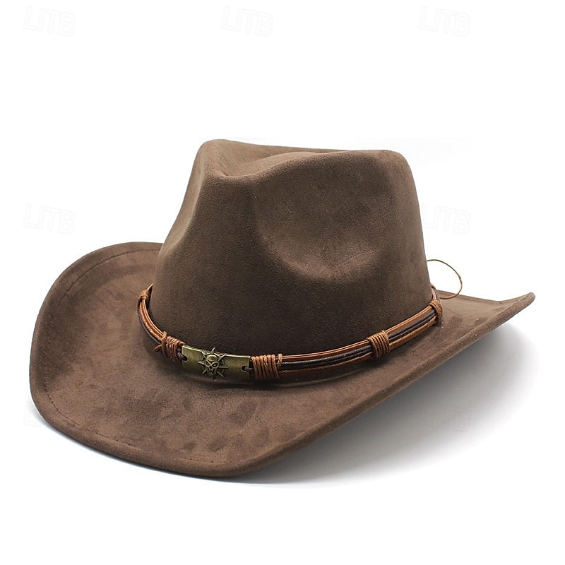 Men's Kentucky Derby Hat Sun Hat Cowboy Hat Fedora Trilby Hat Black Red Polyester Vintage Style Fashion 18th Century State of Texas Daily Theme Party Solid / Plain Color Sunscreen Cosplay 2025 - $18.99 –P1