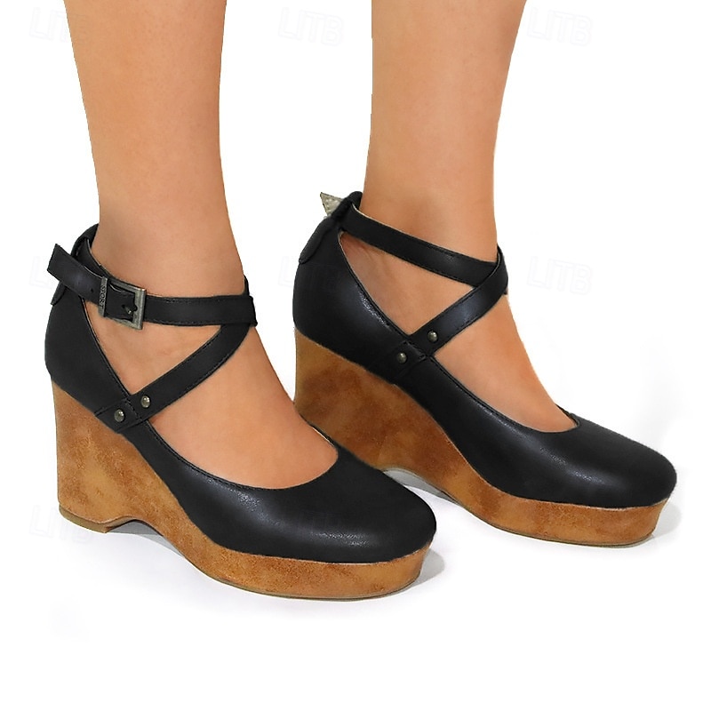 Retro / vintage Femtiotal Skor Ensfärgat Maskeradkläder Dam Halloween Karnival Maskerad Prestanda Ledigt / vardag Möhippa Vuxna Skor 2026 - $41.99 –P1